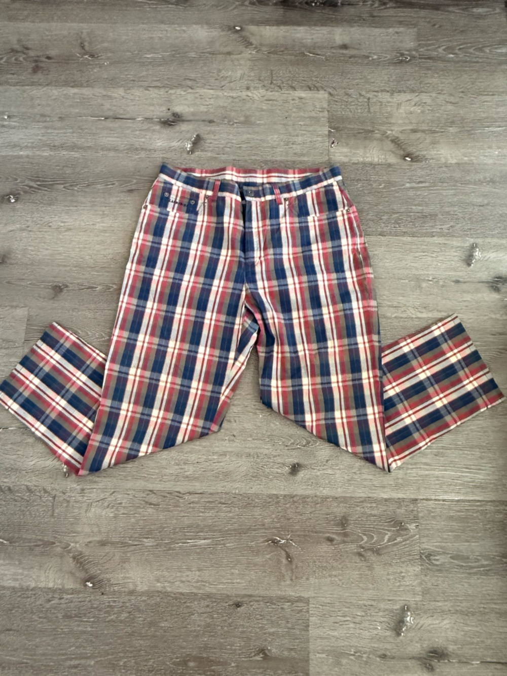 Lauren Ralph Lauren Womens Size 12 Blue Red Plaid Cropped Pants Capris - Picture 4 of 7